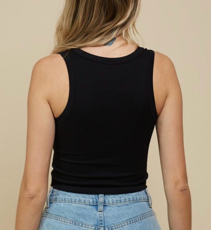 Scoop Neck Ribbed Crop Tank - Image 5