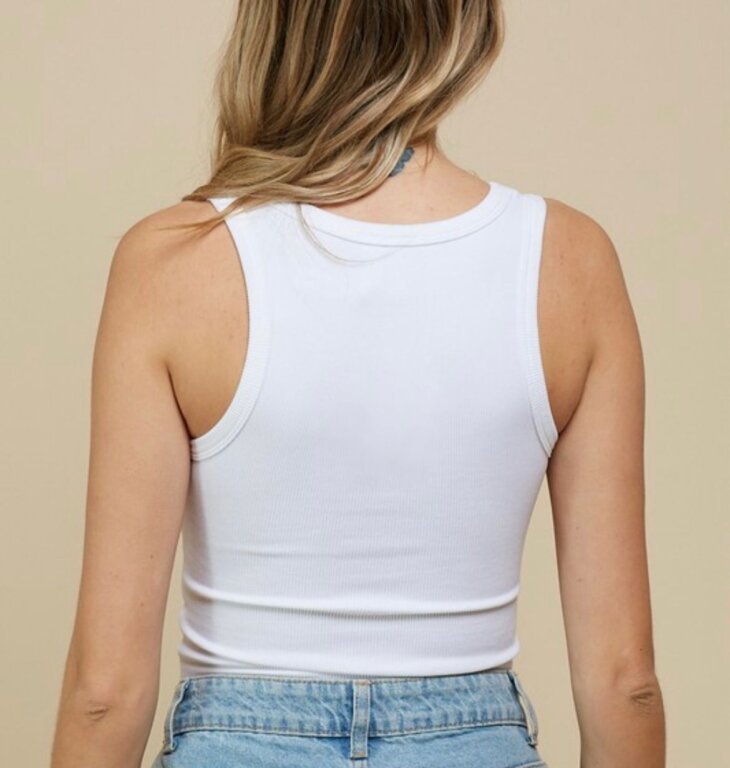 Scoop Neck Ribbed Crop Tank - Image 3
