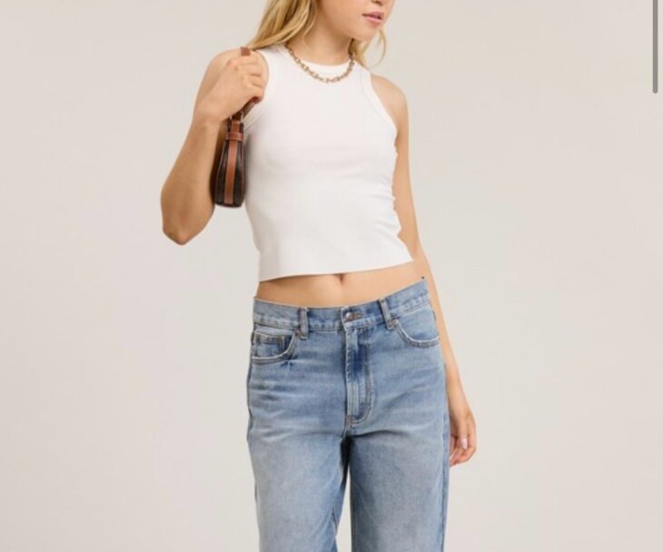Ribbed Semi Cropped High Neck Tank - Image 5