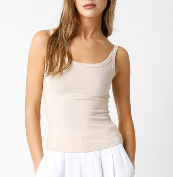Scoop Neck Ribbed Tank