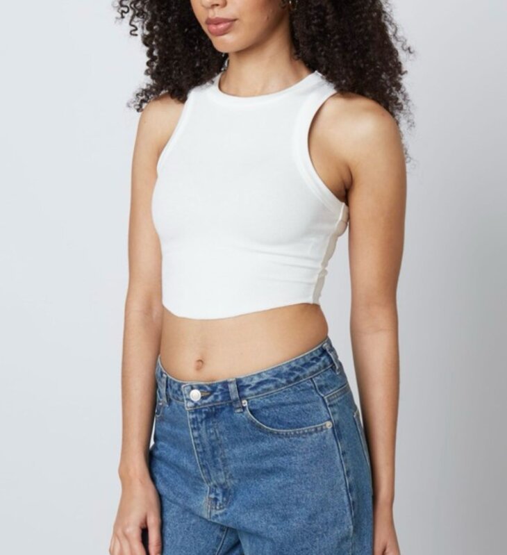 Ribbed High Neck Crop Tank - Image 3