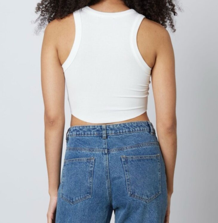 Ribbed High Neck Crop Tank - Image 2