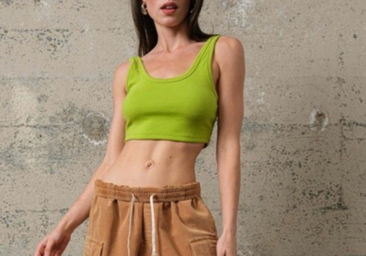 Ribbed Cropped Scoop Neck Tank - Image 3